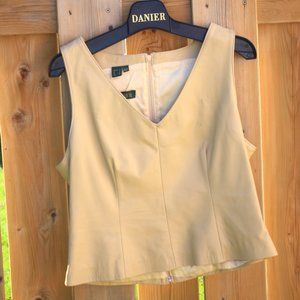 White Danier Leather Vest Size 10